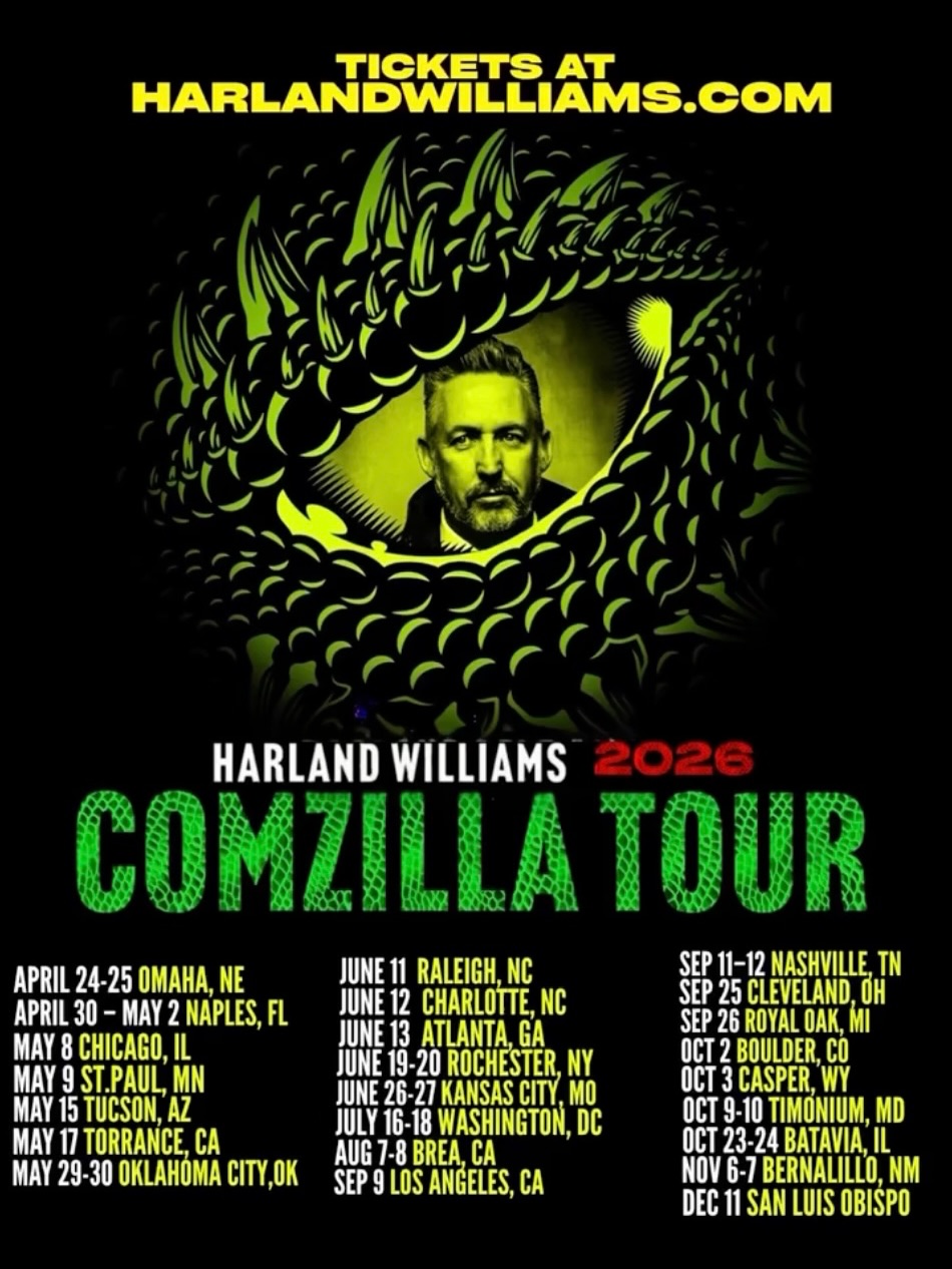 Harland Williams COMZILLA Tour Poster 2026